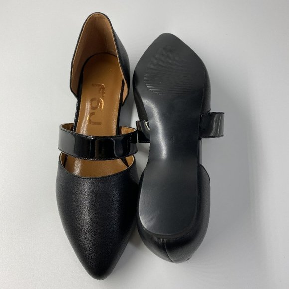 FSJ Black Faux Leather Closed Toe Flats - Picture 7 of 8